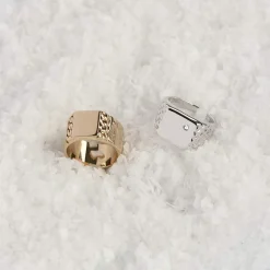 Chevalière argent 925 carrée zirconia