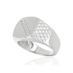 Chevalière argent 925 2 initiales