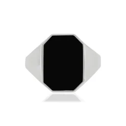 Chevalière argent 925 octogone onyx