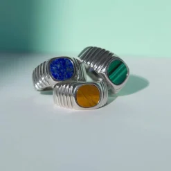 Chevalière argent 925 oeil de tigre