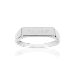 Chevalière argent 925 rectangle personnalisable