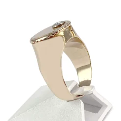 Chevalière d'occasion 2 ors 750 diamant