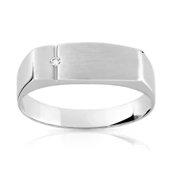 Chevalière or 375 diamant