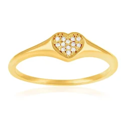 Chevalière plaqué or jaune et zirconias