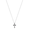 Collier acier bicolore noir croix 55 cm