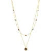 Collier acier doré 2 rangs pierres oeil de tigre 48 cm