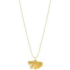 Collier acier jaune motif fleur 55cm