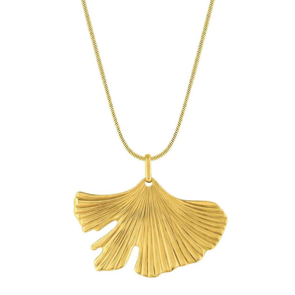 Collier acier jaune motif fleur 55cm