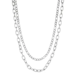 Collier acier maille cheval et fantaisie 44,5 cm