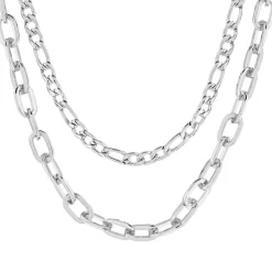 Collier acier maille cheval et fantaisie 44,5 cm