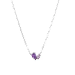 Collier argent 925 améthystes 45cm