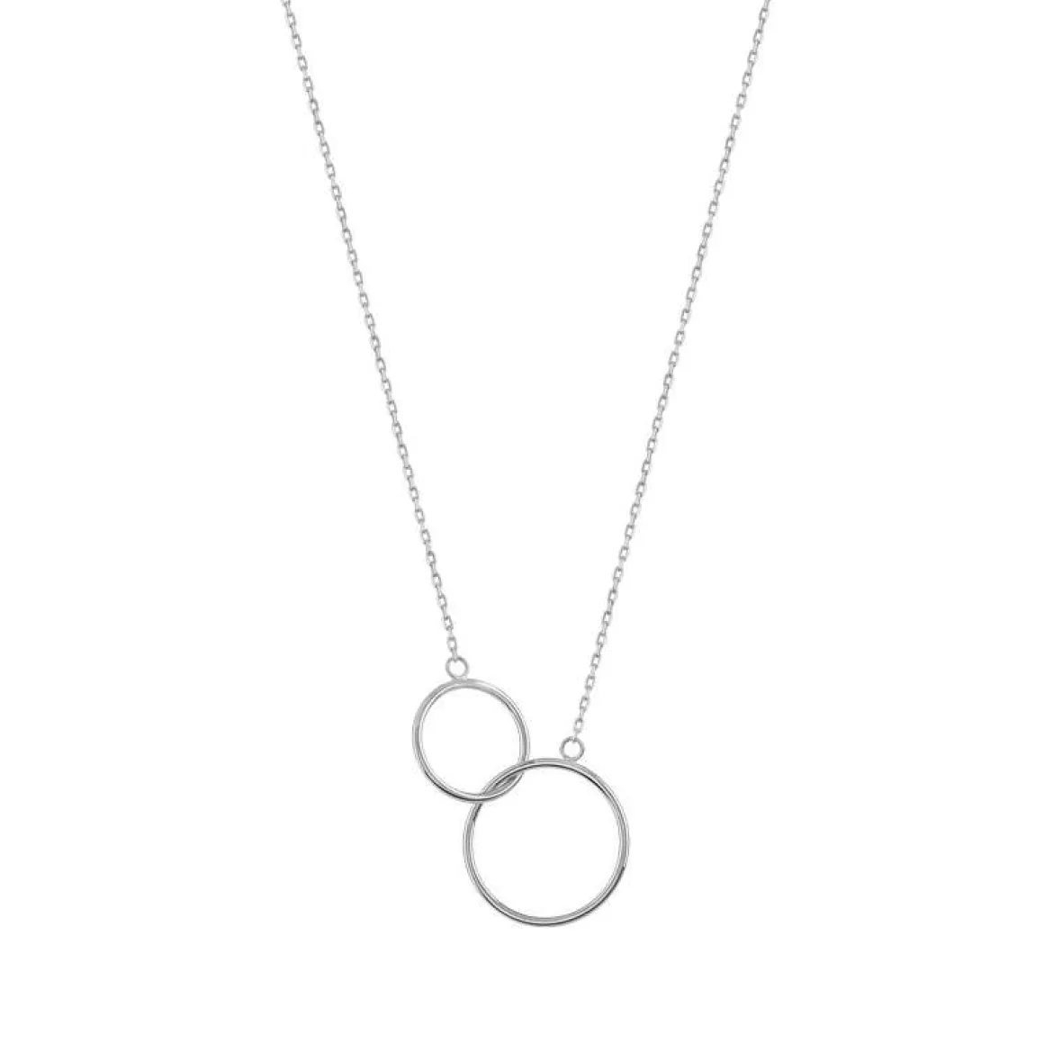 Collier argent 925 anneaux entrelacés 45 cm