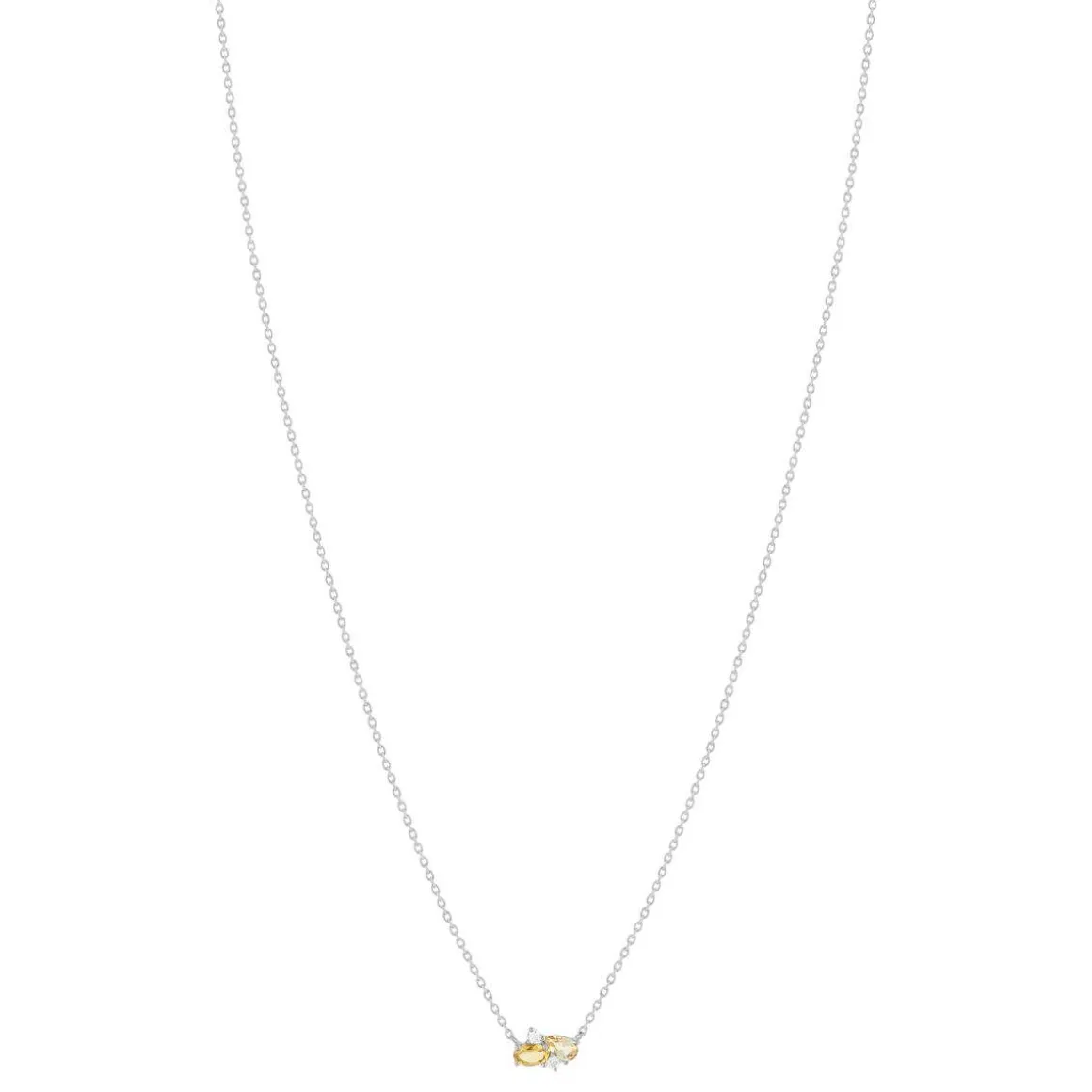 Collier argent 925 citrines et zirconias 45cm