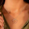 Collier argent 925 coeur 44 cm