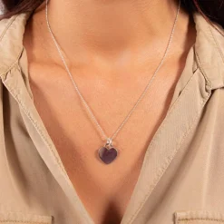 Collier argent 925 coeur 50cm