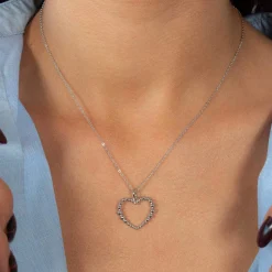 Collier argent 925 coeur 45cm