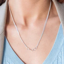 Collier argent 925 coeurs 49 cm