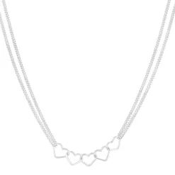 Collier argent 925 coeurs 49 cm