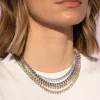 Collier argent 925 cristal bleu 43cm