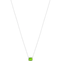Collier argent 925 cristal vert 45cm