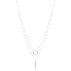 Collier argent 925 double chaîne 42 à 45 cm