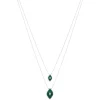 Collier argent 925 et malachites et zirconias 40cm