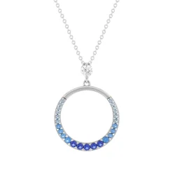 Collier argent 925 et pierres synthétiques 45cm