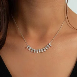 Collier argent 925 et zirconias 45cm