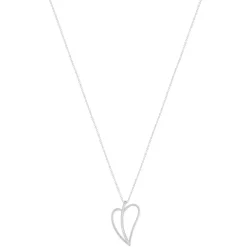 Collier argent 925 et zirconias coeur 45cm