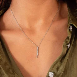 Collier argent 925 et zirconias 45cm