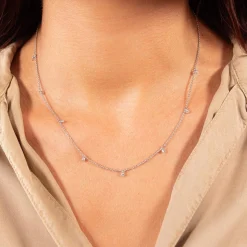 Collier argent 925 et zirconias 45cm