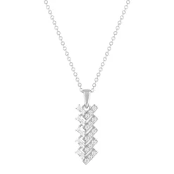 Collier argent  925 et zirconias 45cm