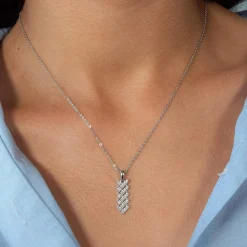 Collier argent  925 et zirconias 45cm
