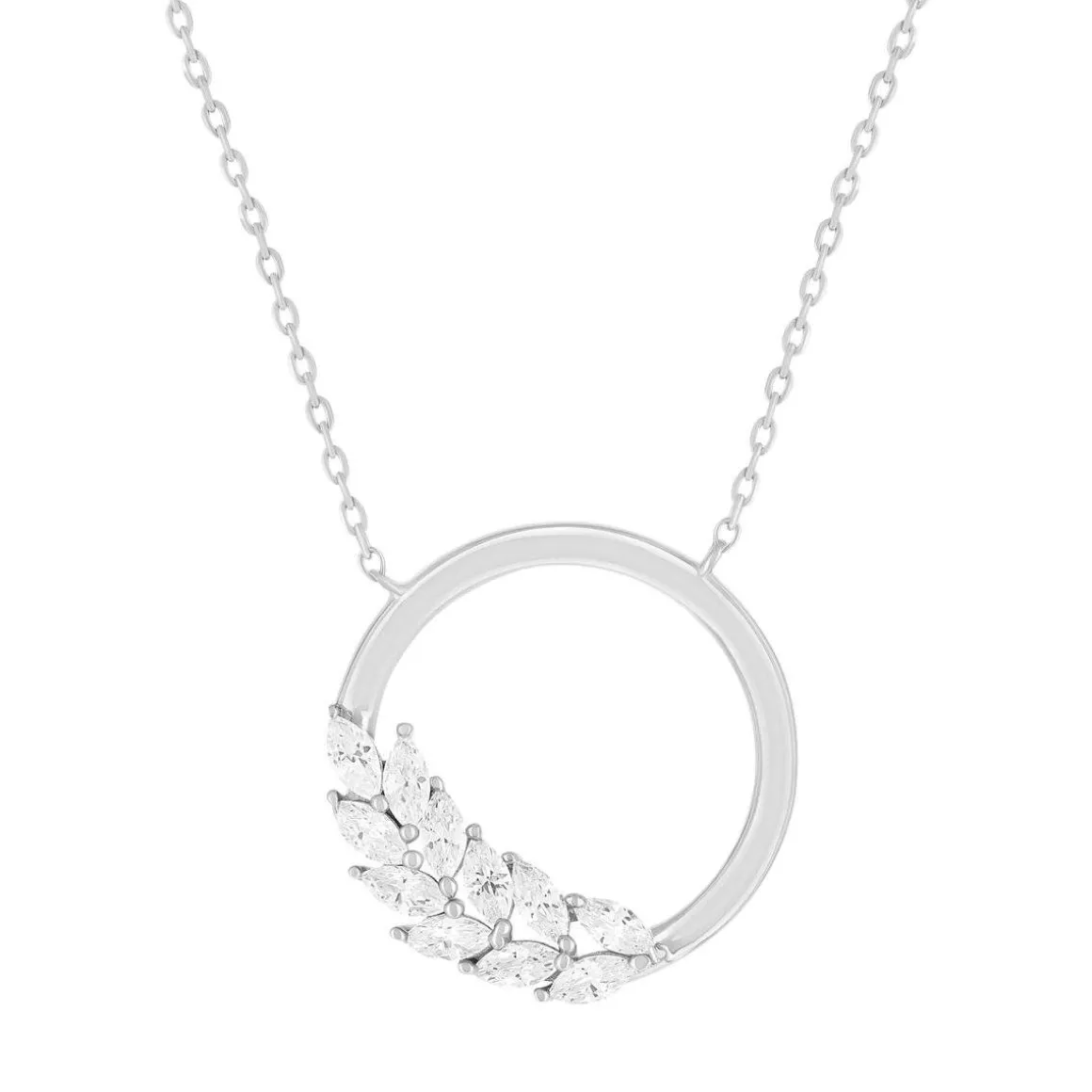 Collier argent 925 et zirconias 45cm