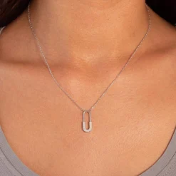 Collier argent 925 et zirconias 45cm