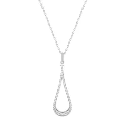 Collier argent 925 et zirconias 45cm