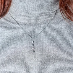 Collier argent 925 et zirconias 45cm