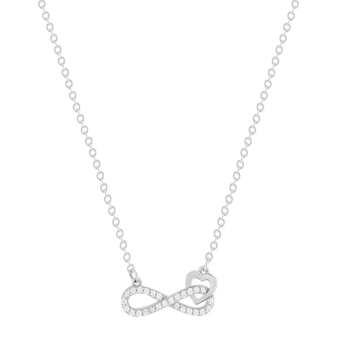 Collier argent 925 et zirconias 45cm