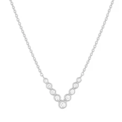 Collier argent  925 et zirconias 45cm
