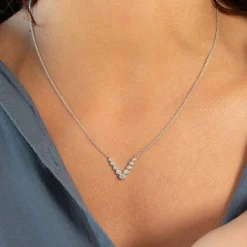 Collier argent  925 et zirconias 45cm