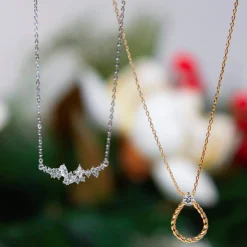 Collier argent 925 et zirconias 45cm