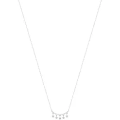Collier argent 925 et zirconias motif étoiles 45cm