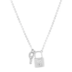 Collier argent 925 et zirconias motif cadenas 45cm