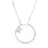 Collier argent 925 et zirconias motif papillon 45cm