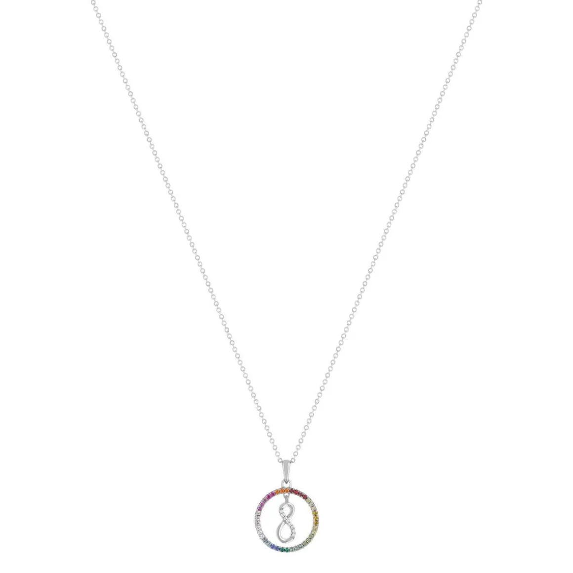 Collier argent 925 et zirconias motif infini 45cm