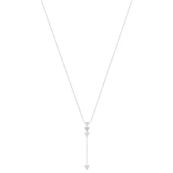Collier argent 925 flèche zirconias 45 cm