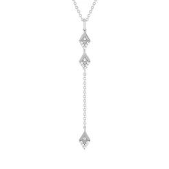 Collier argent 925 flèche zirconias 45 cm
