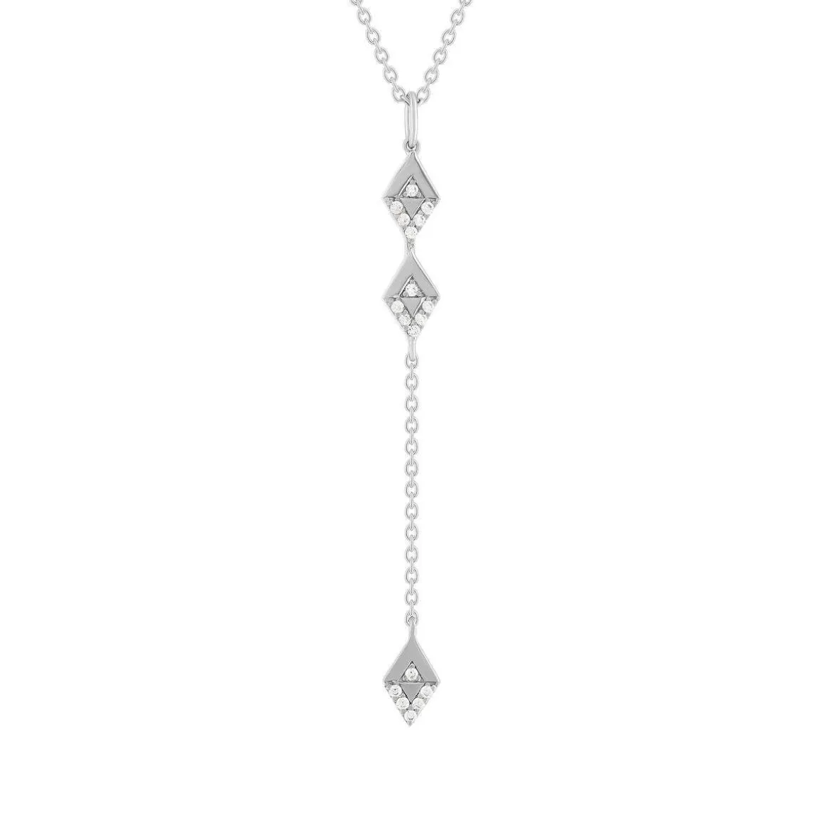 Collier argent 925 flèche zirconias 45 cm