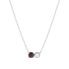 Collier argent 925 grenat et quartz rose 45cm