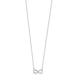 Collier argent 925 infini et zirconias 45 cm